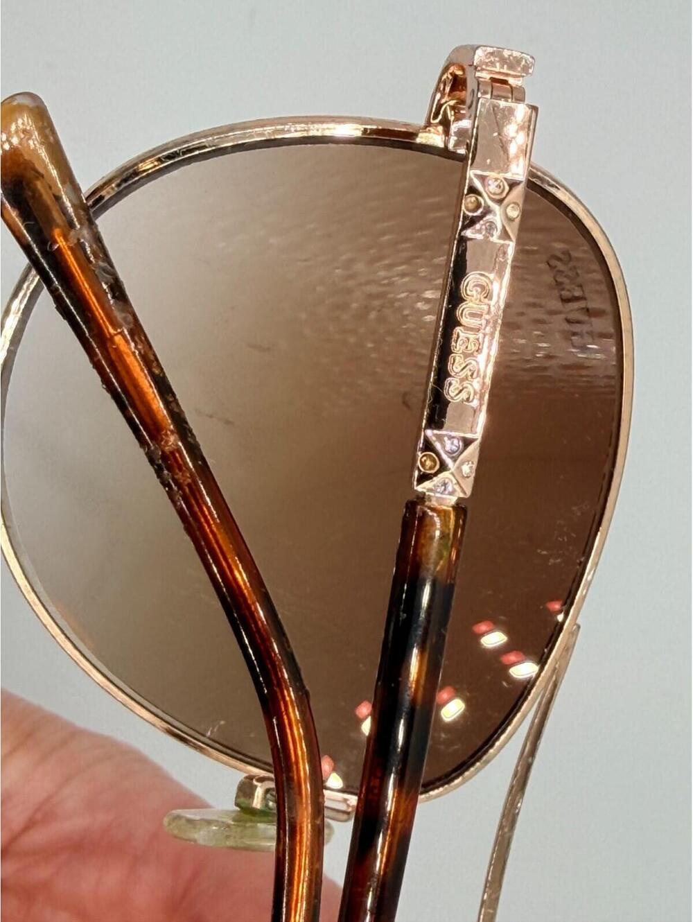 Guess Aviator Sunglasses Gold Tone Brown Gradient Lenses GF0296 Women’s 60-17 - Picture 6 of 6
